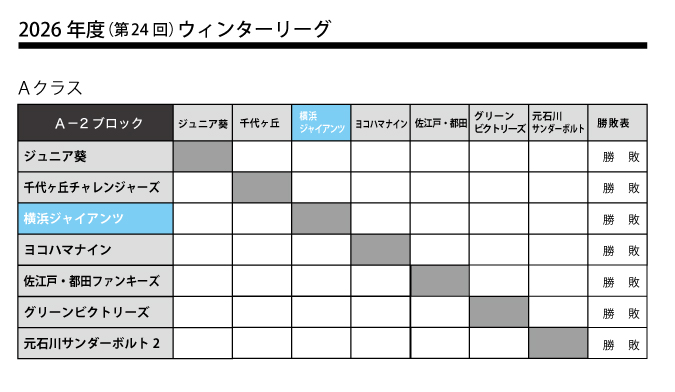 2026年度ウィンターリーグ